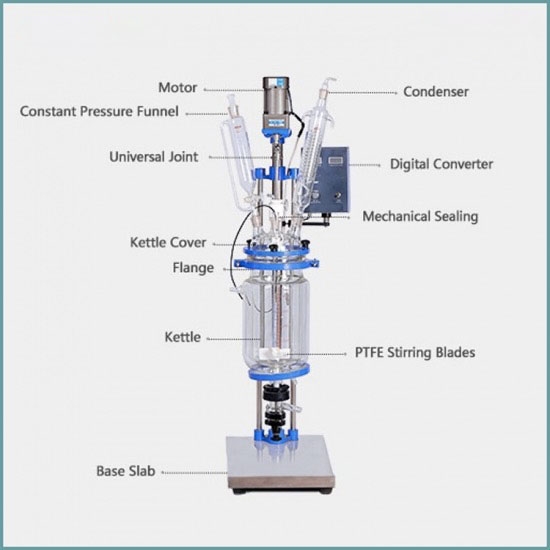 Chemical Laboratory Jacketed Glass Reaction Vessel